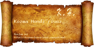 Kozma Honóriusz névjegykártya